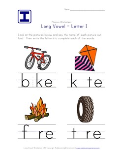 long vowel i worksheet