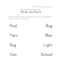 Printables Rhyming Worksheets rhyming worksheets phonics for kids all network
