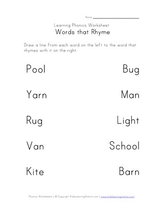 rhyming worksheets phonics for kids all kids network
