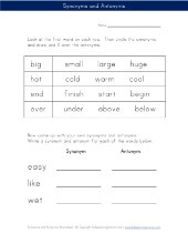 Synonyms and Antonyms Worksheet | All Kids Network