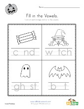 Halloween Words | Fill in the Missing Letters Worksheet | All Kids Network