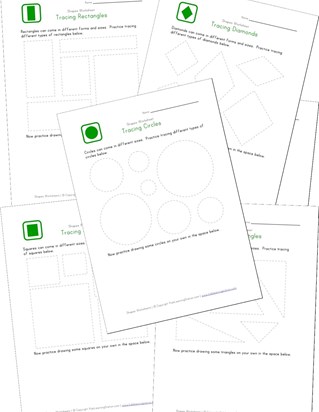 50 awesome free shapes worksheets all kids network traceable drawings
