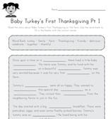 Baby Turkey Cloze Reading