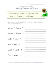 Compound Words - Picture Matching Worksheet 1 | All Kids Network