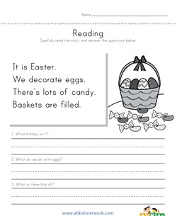 Easter Reading Comprehension Worksheet