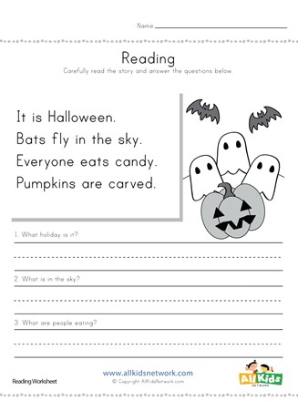 Halloween Reading Comprehension Worksheet | All Kids Network