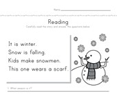 worksheet winter activities Winter Reading Comprehension Worksheet