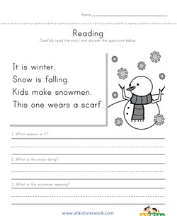 I Like Winter Writing Worksheet