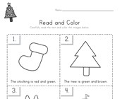 free printable worksheets for kindergarten christmas Christmas Read and Color Worksheet