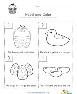 Easter Read and Color Worksheet