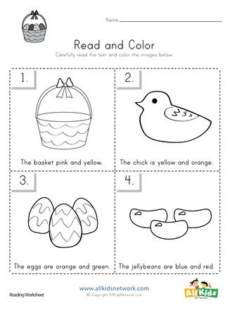 easter read and color worksheet all kids network