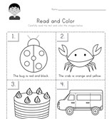 Read and Color Worksheet