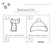 worksheet winter activities Winter Read and Color Worksheet