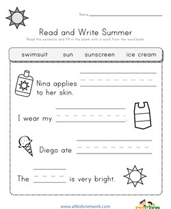 Summer Read and Write Worksheet