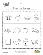 Color the Rhymes Worksheet 3 | All Kids Network