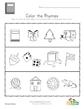 Color the Rhymes Worksheet 6 | All Kids Network