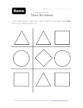 Draw Same Size Worksheet - Black and White | All Kids Network