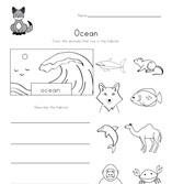 Ocean Animals Habitat Worksheet