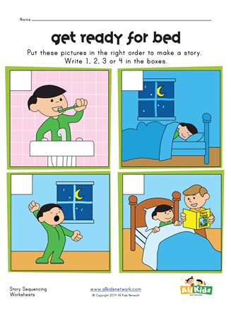 sequencing worksheet - bed time