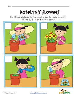 sequencing worksheet - planting flowers