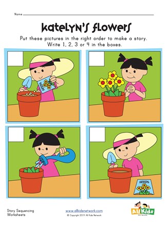 sequencing worksheet - planting flowers