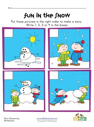 snowman sequencing worksheet