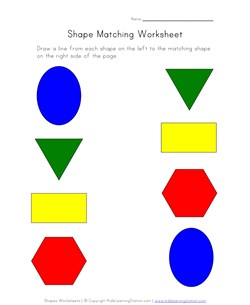 shapes matching worksheet