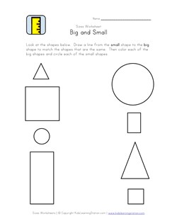 black and white big and small worksheet