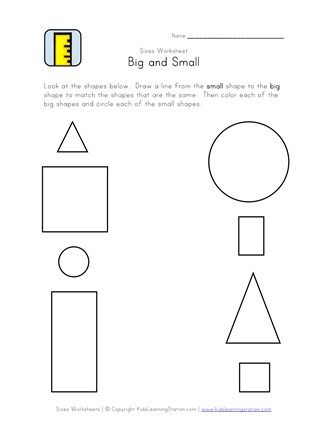 FREE Big and Small Worksheets