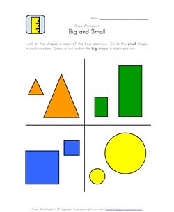 Big or Small Worksheet