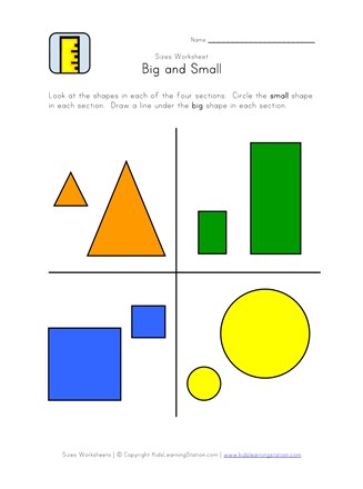 Big and small worksheet