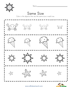 same size worksheet