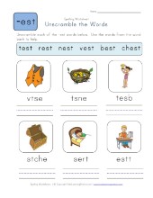 -est Word Family Worksheets | All Kids Network