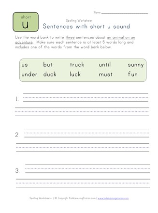Sentences with Short u Words | All Kids Network