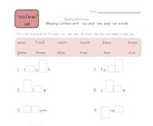 spelling worksheets for words with oo ew and ue pattern all kids network