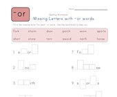 Spelling Worksheets For Words With Or Pattern All Kids Network