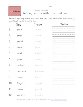 words with au