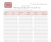 spelling worksheets for words with oi and oy pattern all kids network