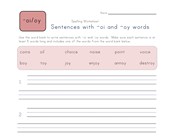 spelling worksheets for words with oi and oy pattern all kids network