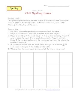 spelling game zap