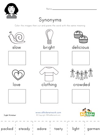 Synonyms worksheets