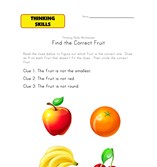 thinking activity worksheet fruit