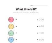 kid timetable worksheet Match Analog and Digital Clocks