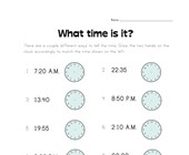 kid timetable worksheet Draw Hands on Clock Worksheet - Advanced