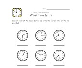 kid timetable worksheet Telling Time Worksheet - 1 Minute Intervals