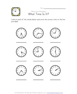 teach time worksheet