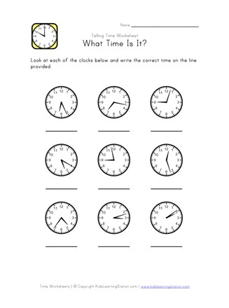 teach time worksheet
