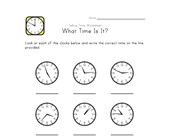 kid timetable worksheet Telling Time Worksheet - 1 Minute Intervals