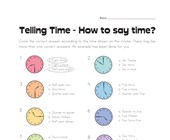 kid timetable worksheet How to Say the Time