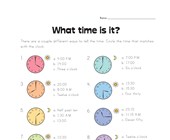 kid timetable worksheet What Time Is It? 15 Minute Increments